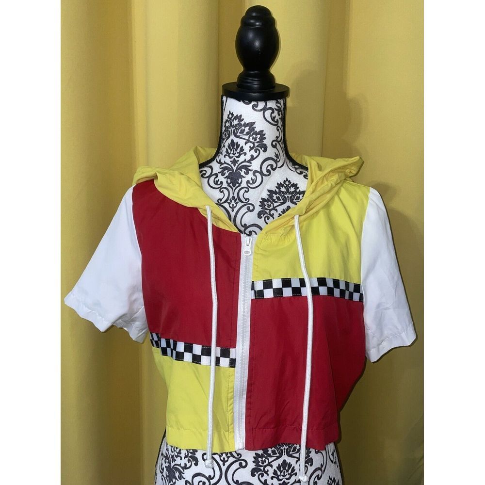 Y2K✨Hot & Delicious Two Piece Windbreaker Set Size L (Short sleeve zip & pants)